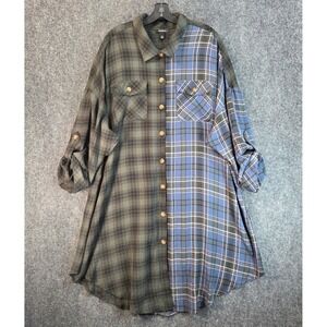 Torrid Flannel Gauze Oversized Shacket Womens Size 3x Button Down Fall Grunge